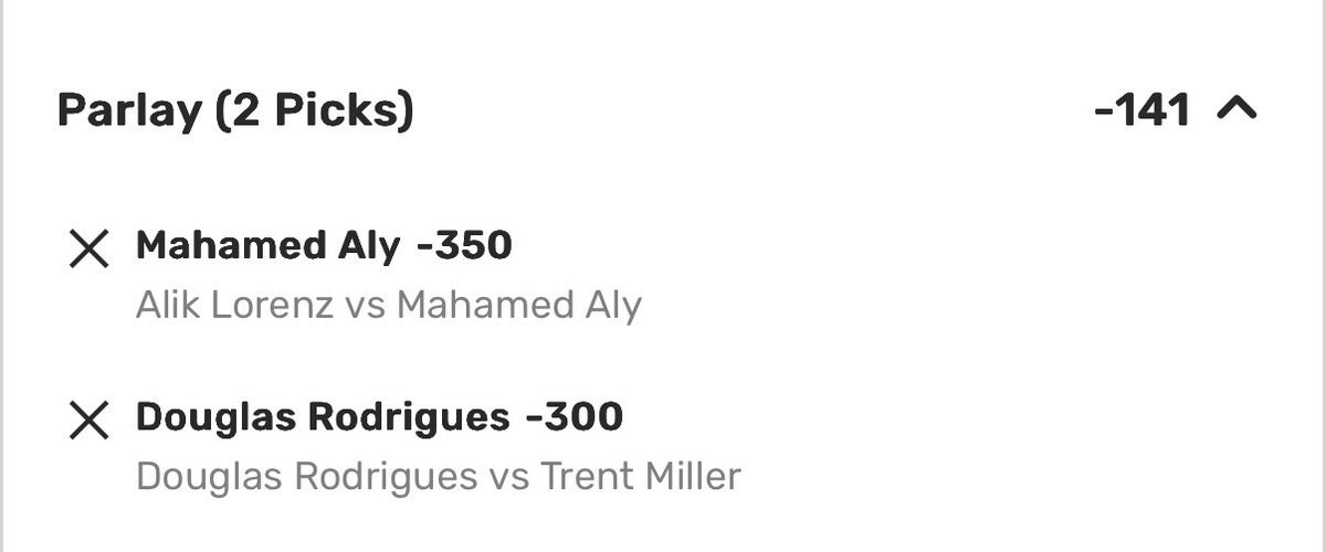 MJGambles's tweet photo. #DWCSWeek2 Parlay🥋
🔒Aly ML
🔒Rodrigues ML
(-141) Risk 1u
💚 if tailing!
#DWCS #UFC #MMATwitter #MMA https://t.co/GQl2hlCqau