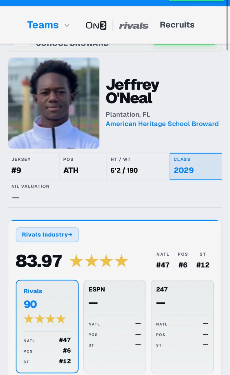 BigDripBoonya's tweet photo. Blessed to be ranked a 4star! ATH @Rivals 
@adamgorney @ChadSimmons_ https://t.co/cGUzWnpo7r