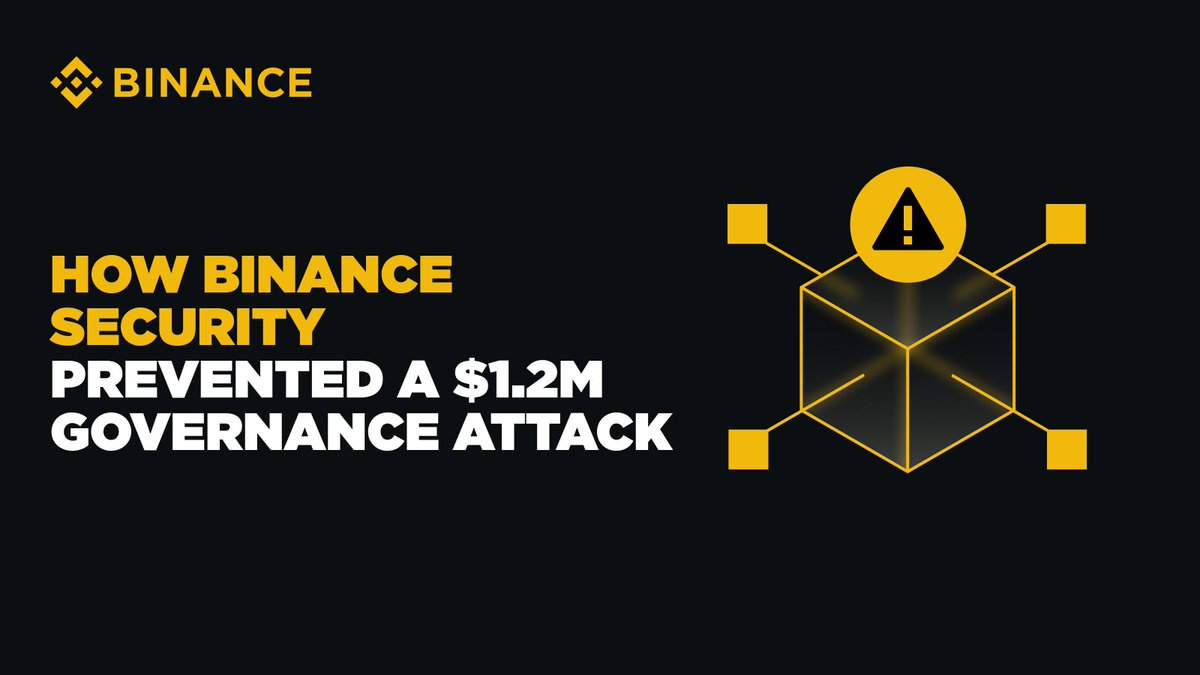binance's tweet photo. User protection is not only about defending our own platform, but also strengthening the wider ecosystem against attacks. 

Recently, our security team detected and helped prevent a $1.2M governance attack on a project's protocol. This case demonstrates what security by design looks like - extending beyond our own walls - and the importance of protecting people, not just platforms where the biggest risks in crypto today target people, access and behaviors.

Learn more about our support 👉
https://t.co/DGLtOQVVu2