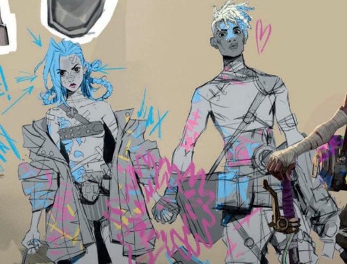 zaun_s18's tweet photo. Happy national couples day to jinx and ekko https://t.co/q1G7JEOHEK