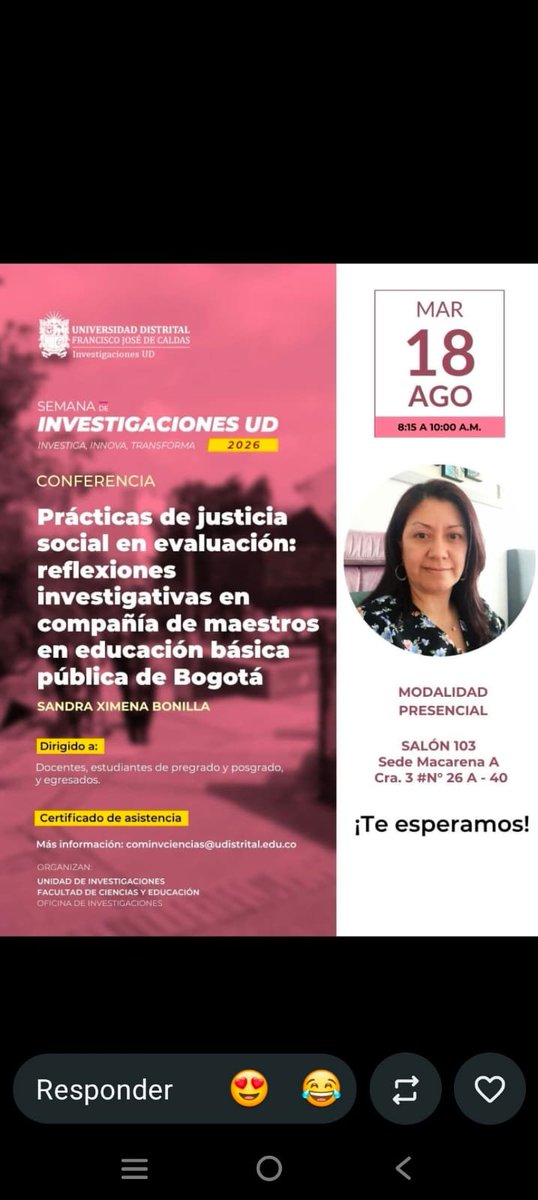 LicInglesUD's tweet photo. Seminario Prácticas de Justicia Social en Evaluación. https://t.co/lN39OYBaeQ