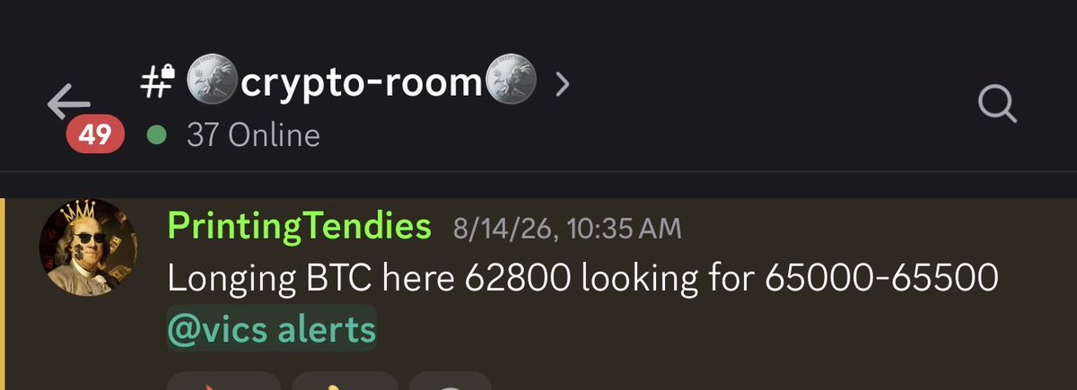 PrintingTendies's tweet photo. Bitcoin $BTC longs paid 

62800 > 65000 https://t.co/EiSjyuyWB9