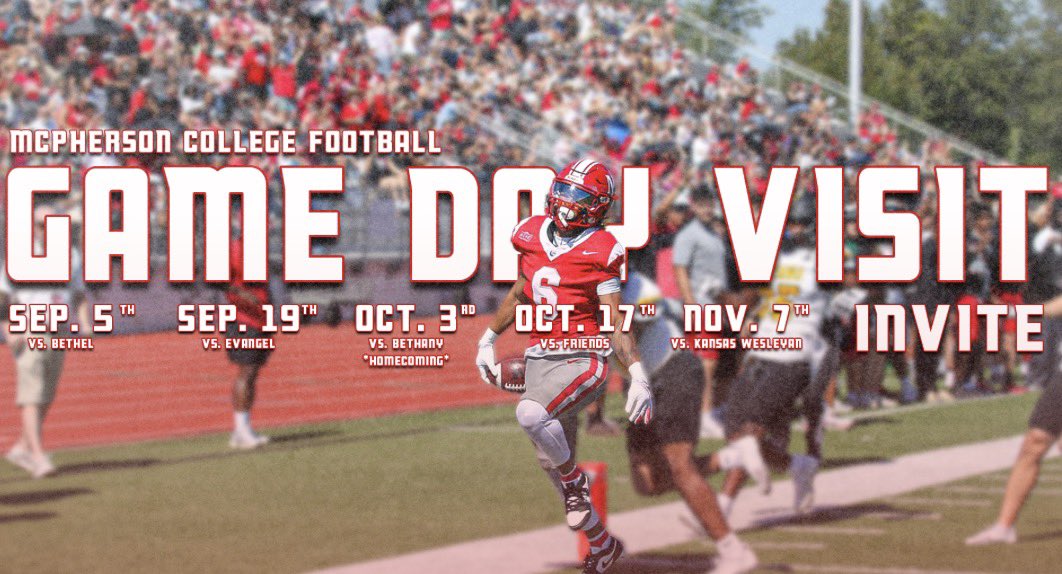 aaroniversen's tweet photo. Very excited to receive a game day invite from McPherson! Can’t wait to go experience campus life and see what it’s like to be a bulldog 🐶

#AGTG https://t.co/QL6aAQiNQH