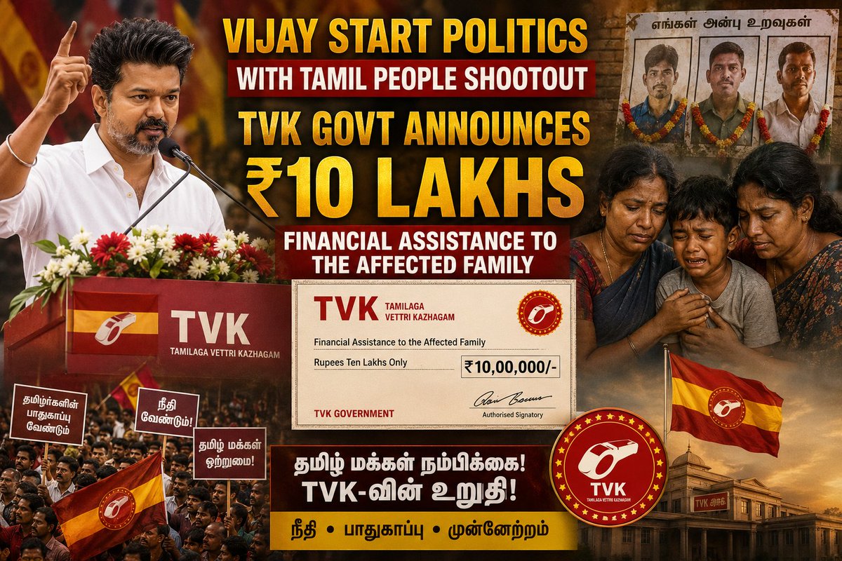 ThalapathyBloo1's tweet photo. Officialy announced 10lakcs ₹ TVK Govt in #Hanuru Shootout Case With family. #hanuru #hanurushootout #hanurucase @BTP_Offl @TVKVijayHQ
If any helps with family my team will be helped from #hanuru @BTP_Offl https://t.co/wpfsALMuzy
