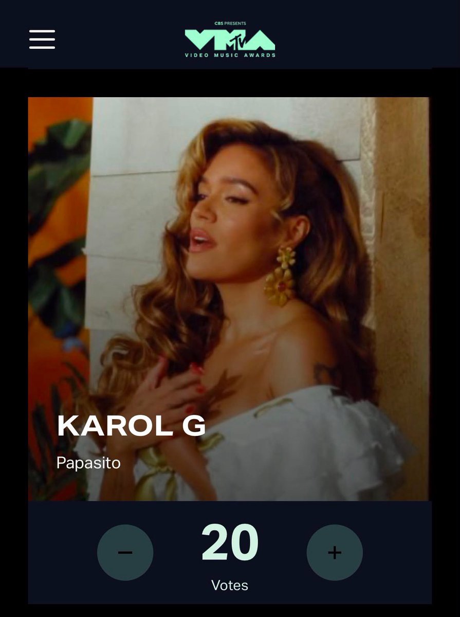 KarolGSite's tweet photo. Votemos por “PAPASITO” que está nominado a Best Latin en los #VMAs 2026

Link: https://t.co/vJnsVnuS17 https://t.co/QHsom9lvZc