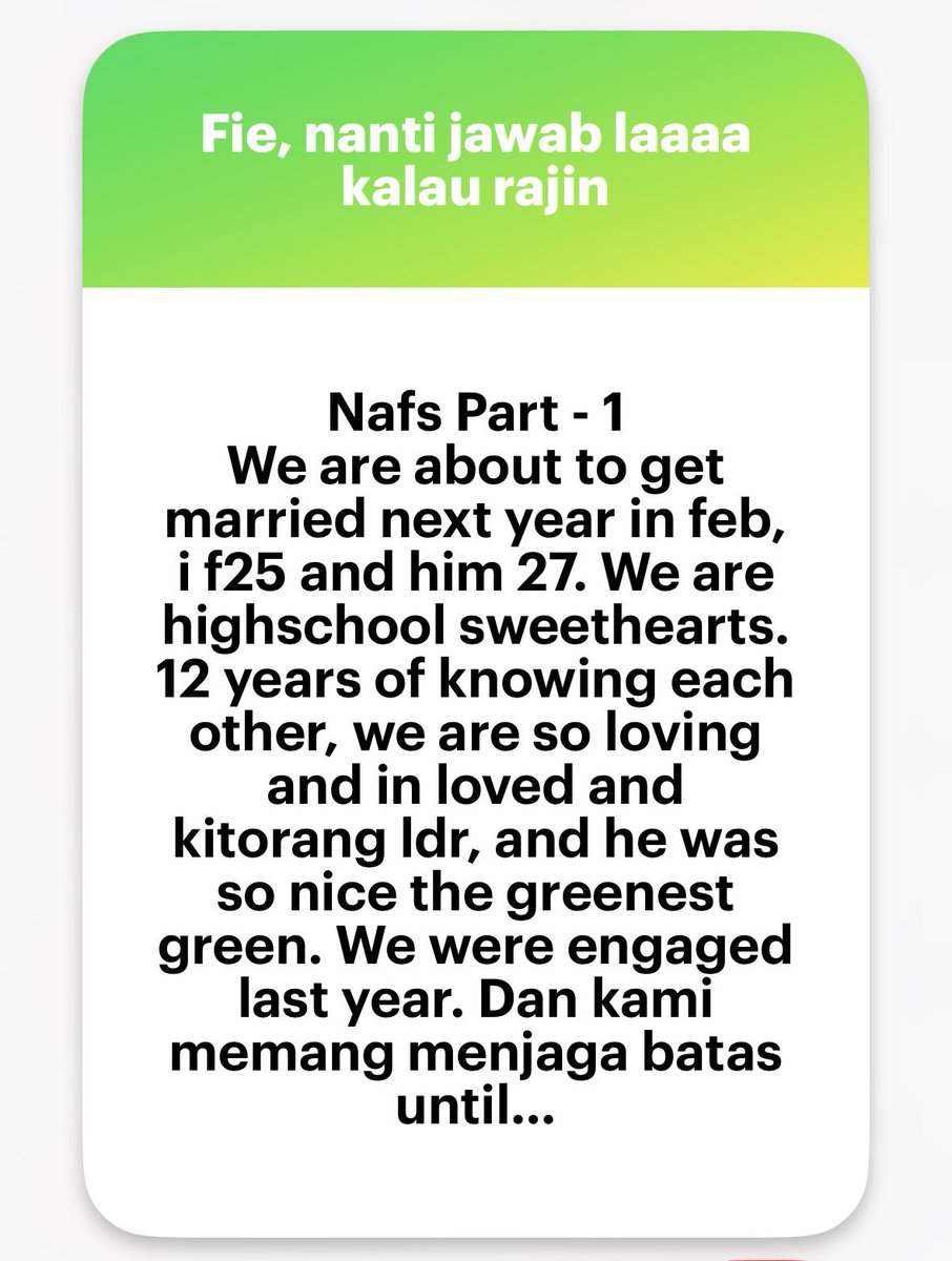 perempuanmahal's tweet photo. Nak kawal memang susah anon tapi kena cuba jugak sampai korang kahwin. Takut terlanjur sebelum, itu yang taknak. Kalau boleh cepatkan pernikahan, cepatkan lah anon. Memang kena control diri. Elak jumpa kalau boleh. Jumpa utk benda tertentu and ada teman. 

Sabda Nabi SAW, tidak seorang lelaki berdua-duaan dengan wanita melainkan syaitan ialah orang ketiga.