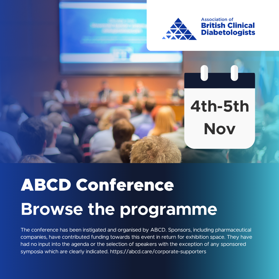 ABCDiab's tweet photo. The provisional programme for the ABCD Annual Conference 2026 is now available. 

Join us in Solihull on 4th–5th November for expert plenaries and interactive workshops covering future NHS diabetes care, pregnancy, frailty, MASLD, and more. 

Register now https://t.co/p0Wb4wsR7x https://t.co/ayfhWAkUfg