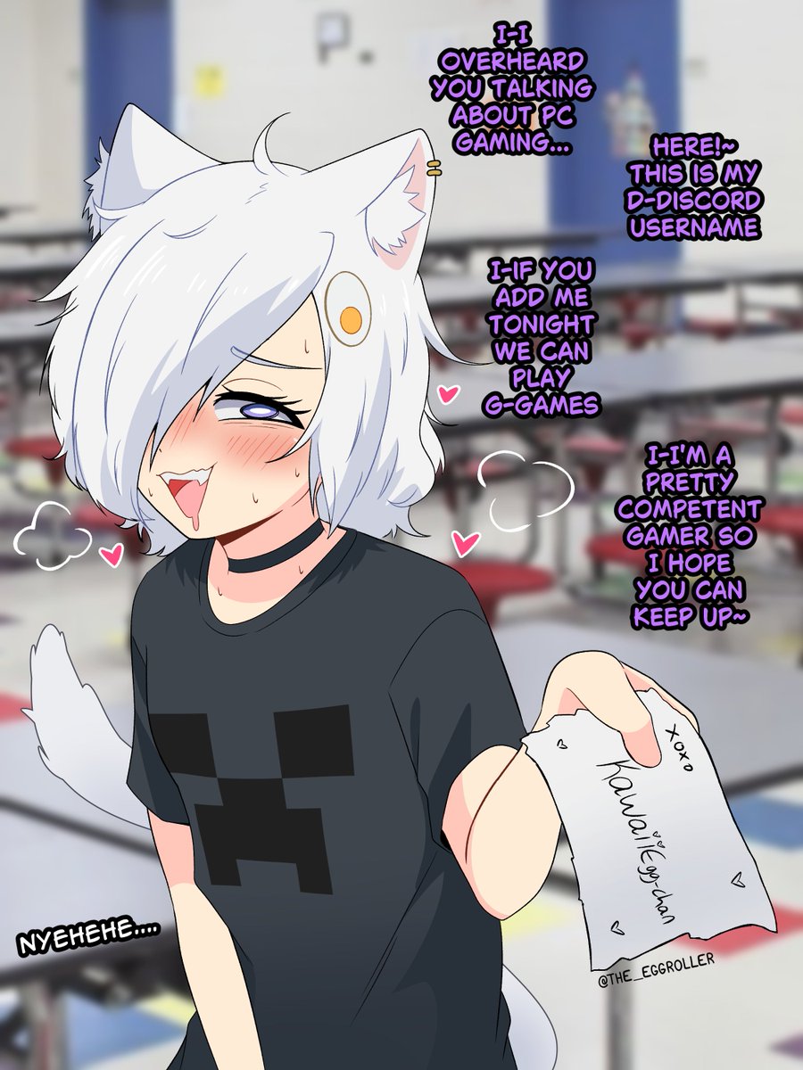 The_Eggroller's tweet photo. Egg tried to become a gamer girlfriend (1/2) https://t.co/hJW8drmZOJ