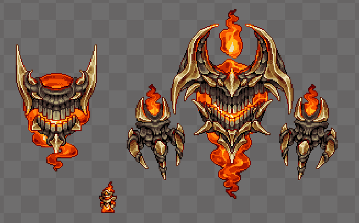 Alekudra's tweet photo. pre-hardmode boss --> hardmode boss
#pixelart #Terraria https://t.co/wFOmrXo7Ir