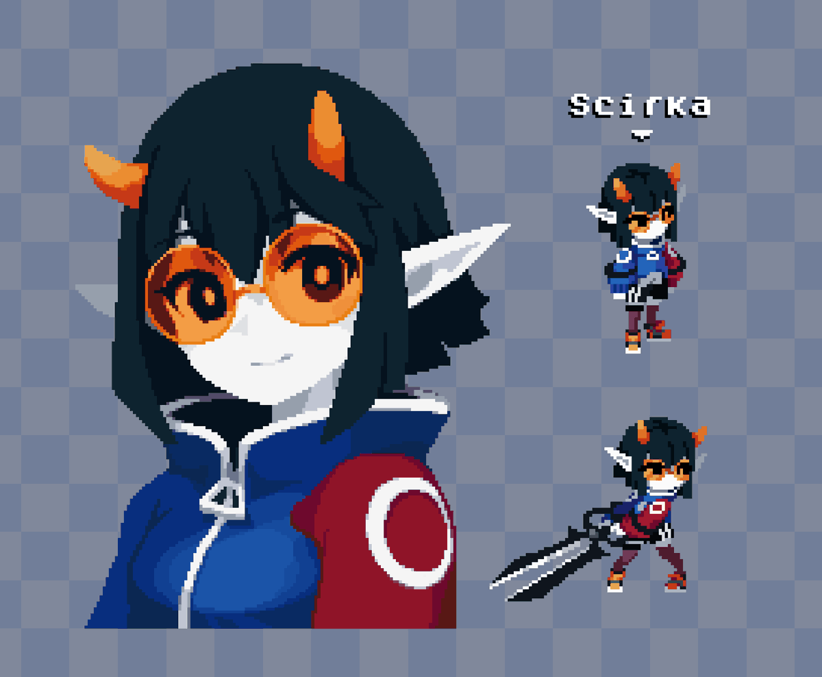 hvdr02pix's tweet photo. My favorite character portrait so far - Scirka, a talented designer and pop singer!

#pixelart #ドット絵 https://t.co/L96rlMcFVq