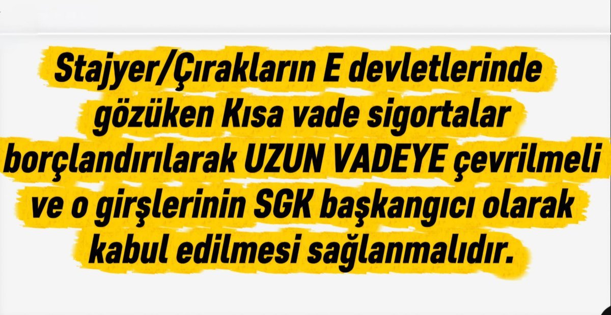 idris_toprak's tweet photo. Dünyanın hiçbir yerinde Kısa ve Uzun kol sigorta ayrımı yoktur.

Fiili çalışma var ise iş hayatı başlamıştır.

Dolayısıyla sigorta süresi de başlamıştır.
Sayın;
@RTErdogan
@_cevdetyilmaz
@isikhanvedat
@csgbakanligi
Bireysel Davalarla Değil 
#StajyerçırakKalıcıYasaistiyor https://t.co/1WH3dgvh08