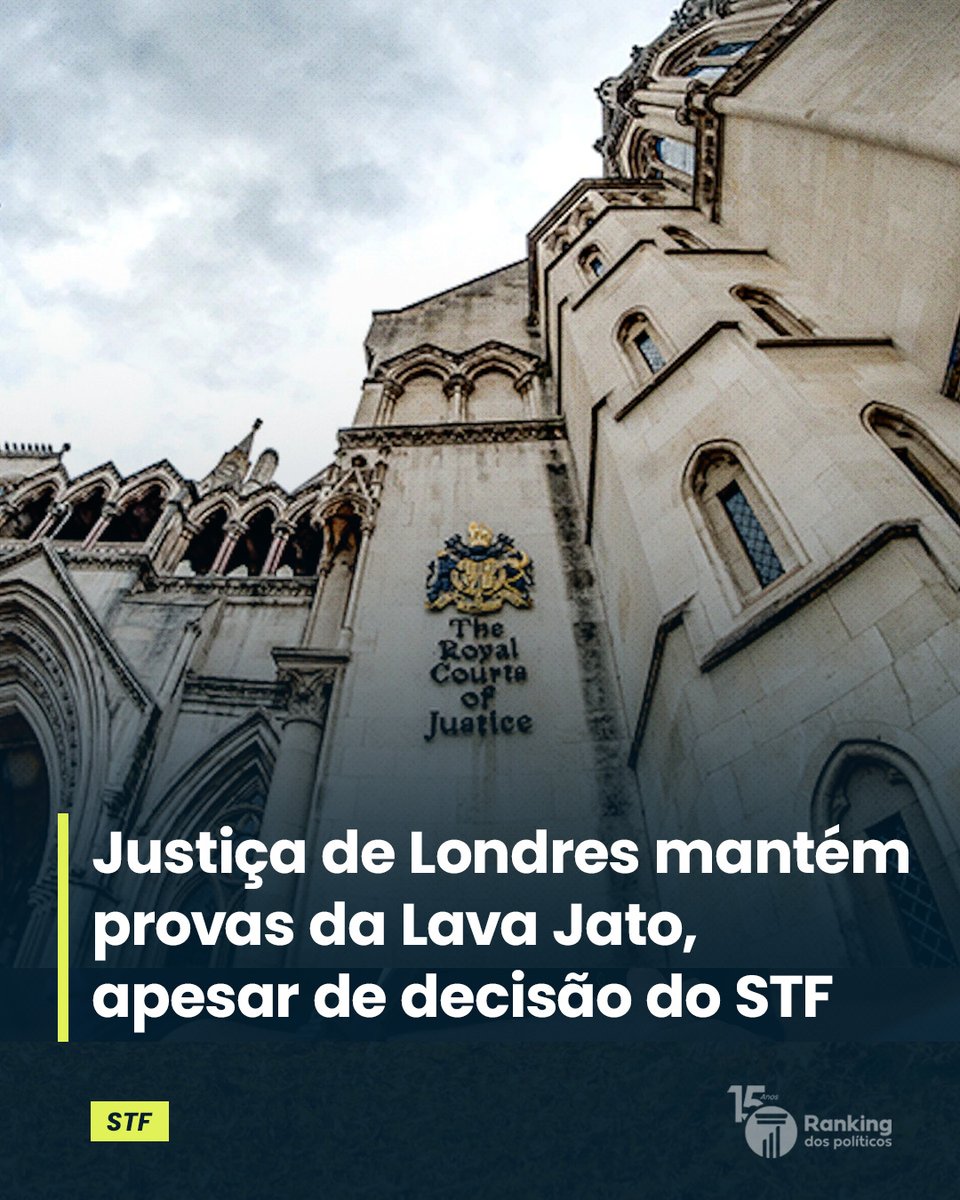 RankPolitico's tweet photo. Enquanto o STF tem proferido decisões que anulam provas e sentenças da Operação Lava Jato no Brasil, tribunais internacionais começam a adotar uma postura diferente. A Justiça do Reino Unido decidiu manter a validade de evidências documentais ligadas aos esquemas de corrupção para processos que correm em sua jurisdição.

Como as bizarrices jurídicas do Brasil não têm peso algum lá fora, os documentos financeiros, trocas de mensagens e registros de transações globais continuam sendo avaliados pelos juízes britânicos como evidências válidas.

Contraste internacional: O episódio escancara uma divergência clara. O que a mais alta corte brasileira passou a considerar "imprestável" legalmente, a Justiça britânica ainda reconhece como material probatório de crimes financeiros.

Leia mais: https://t.co/aGgQEDsIC5