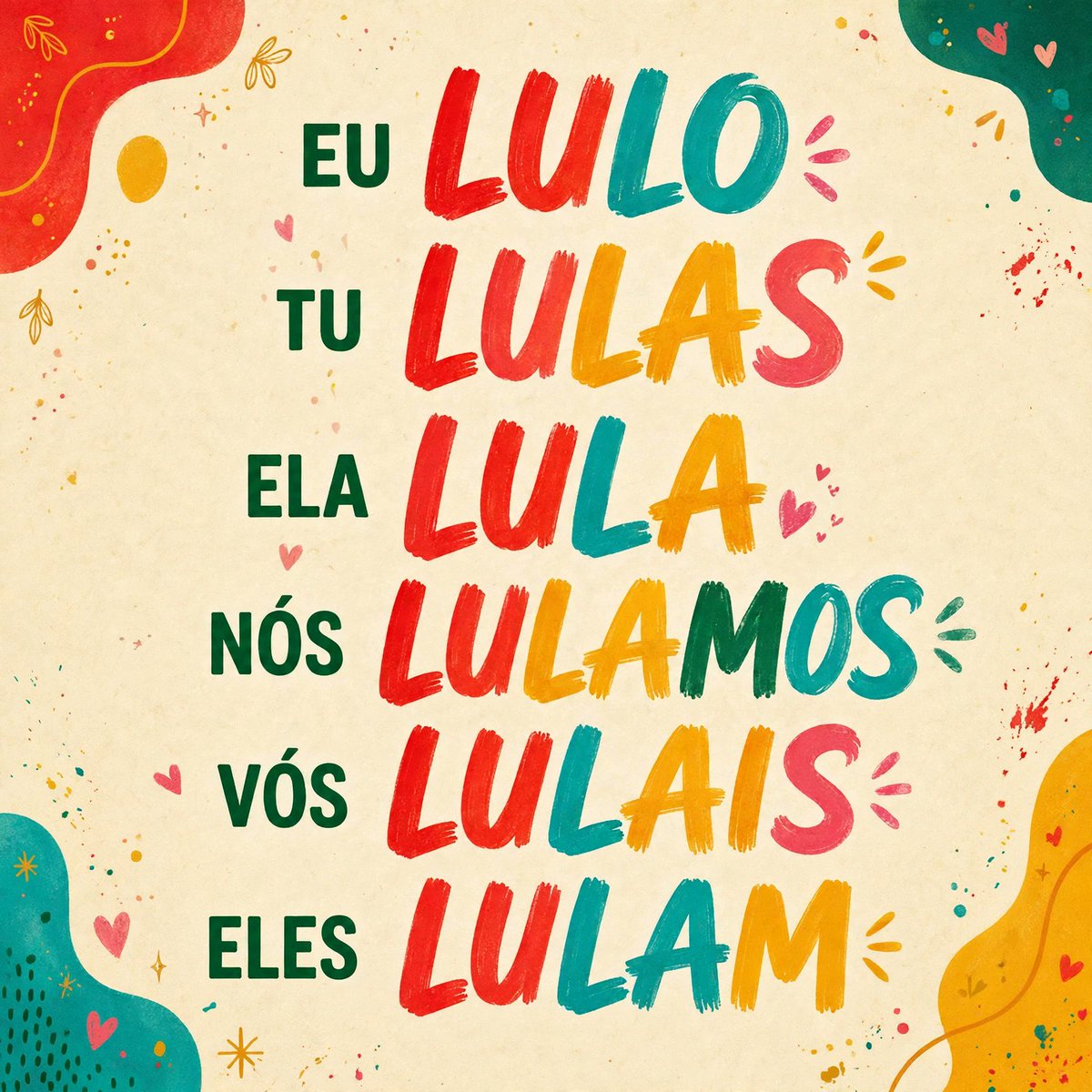 SRivoltril's tweet photo. Aula de português de hoje: eu Lulo, tu Lulas e nós Lulamos! 😂⭐ Quem já domina essa conjugação? https://t.co/j458DgqhaG