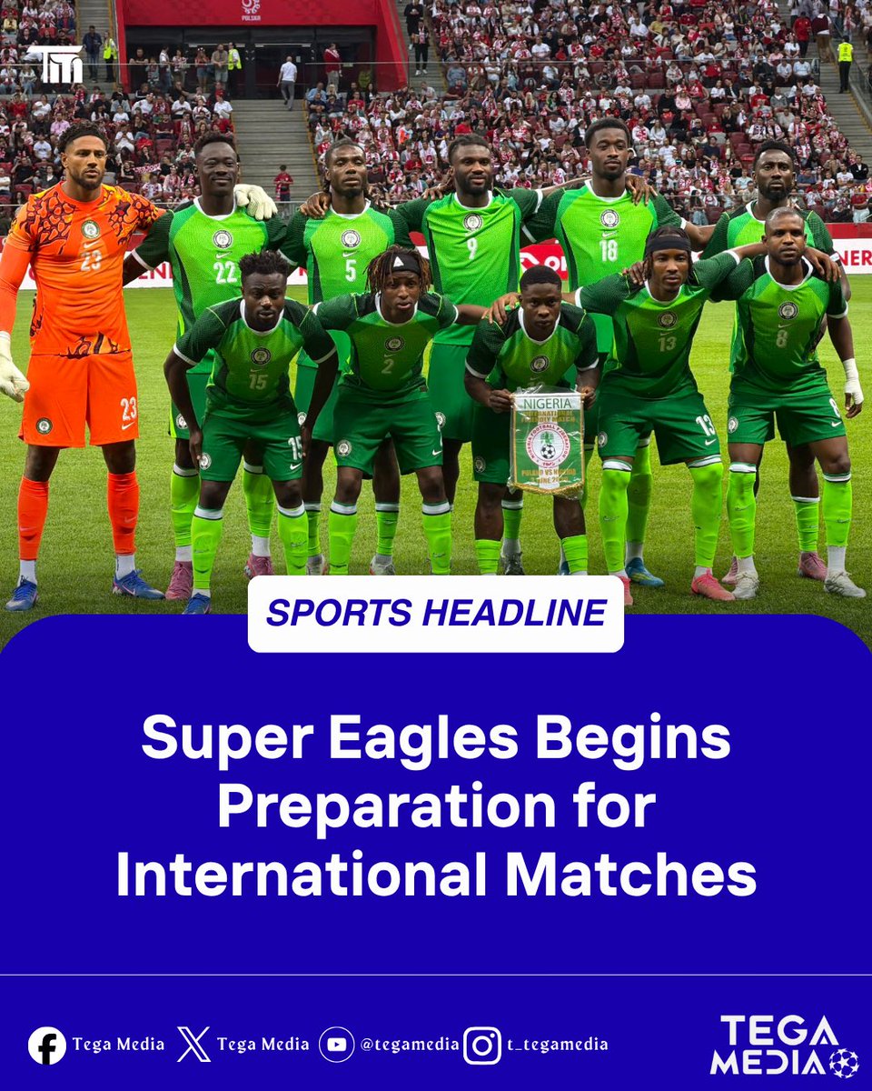 t_media445's tweet photo. The Super Eagles have begin preparations for their international fixtures, with the technical team focusing on improving the squad and building a winning mentality.
https://t.co/nY5FpRs81n https://t.co/GYuvXw6P32