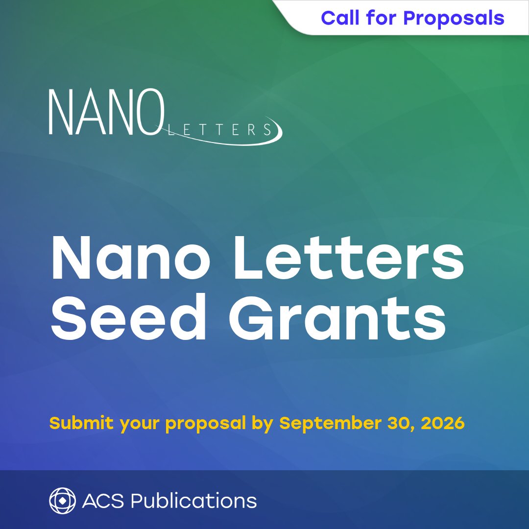 NanoLetters's tweet photo. We are seeking inventive research proposals from later-career graduate students worldwide, showcasing high-reward innovations in nanoscience that align with Nano Letters' mission. Submit your proposal by September 30, 2026.
Learn more 👉 https://t.co/ykM4YVy76M https://t.co/A6dKH4bzR8