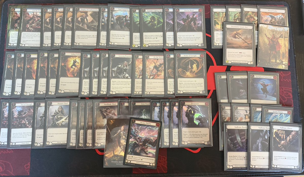 Crew3Podcast's tweet photo. Had the chance to attend 2 Skirmishes last week on DGA Olympia. Went 2-2 in the first one, got the CF Dori as a door prize. Second Skirmish finished in t4 and got my first Arcane Polarity. Want the second Polarity, but might switch to a non-DGA deck @fabtcg #silverage https://t.co/J5MDsjCzOh