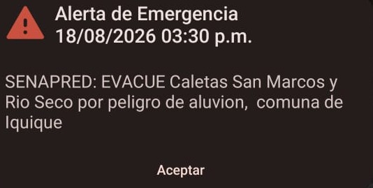 alegriagonzaa's tweet photo. 🔴#Iquique Se activa ALERTA SAE para evacuar Caletas San Marcos y Río Seco.

@reddeemergencia @carlos_tmk @RNE_Alpha_8 @GrupoWurtlitzer @NodoRiesgo @Sepulinares https://t.co/tH5WdQWRPh