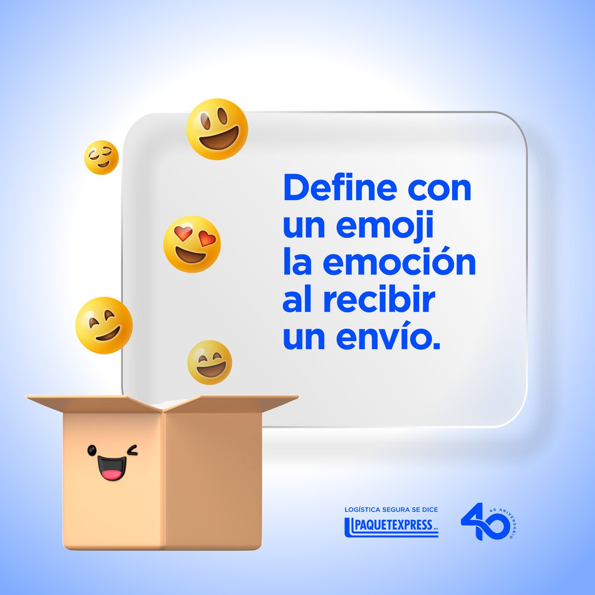 Paquetexpress's tweet photo. ¿Emoción, sorpresa, alegría o expectativa? 📦👀

No use palabras…

👇 Responda con el emoji que mejor representa lo que siente al recibir un envío.

#Paquetexpress #Envíos #México https://t.co/UvrdHh3Uq5