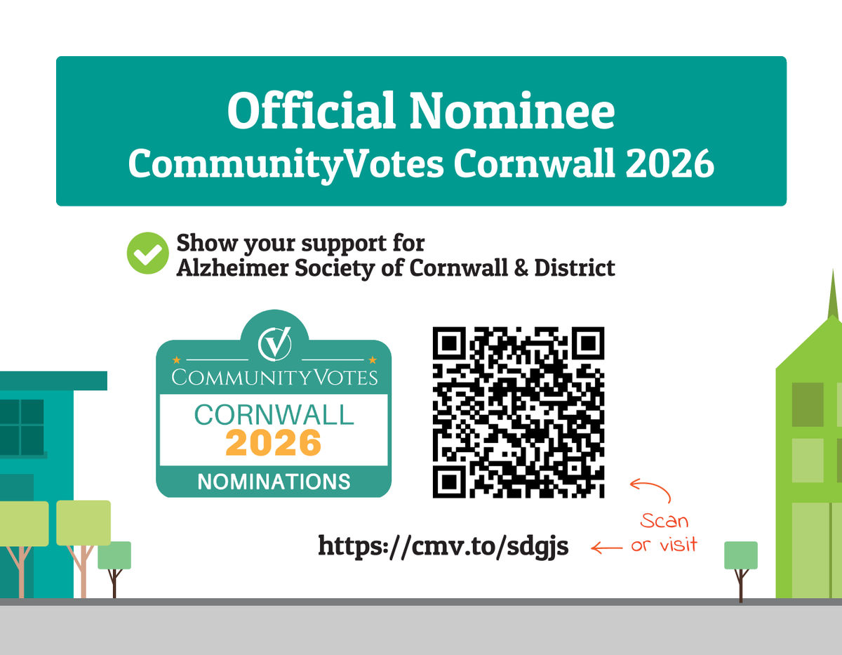 Alz_Cornwall's tweet photo. Big hello to our Awesome Community!

If you have a moment, remember to vote for Alzheimer Society of Cornwall &amp; District for the CommunityVotes - Cornwall online contest. You are permitted to vote daily, once per email address.
https://t.co/OsG6qeZROp https://t.co/HkKKN4UF0Y