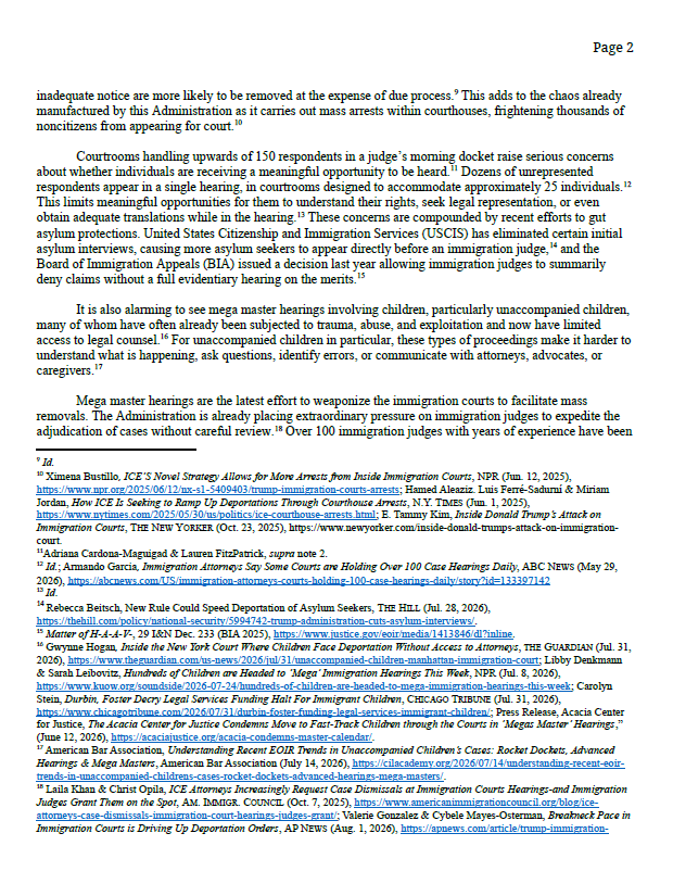 CongressmanRaja's tweet photo. The Trump Administration is packing Chicago's immigration courtrooms with as many as 185 people at a time, many without lawyers or a real opportunity to exercise their rights.
My colleagues and I are demanding an end to these mass hearings. No one should be railroaded through our immigration system.