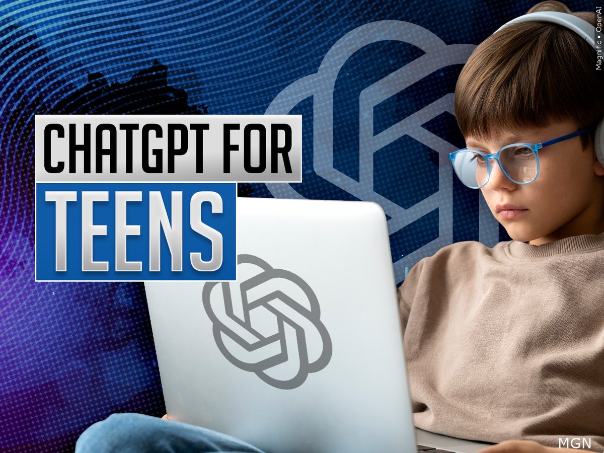 MGN_Graphics's tweet photo. OpenAI launches ChatGPT for teens. Get your Daily News Graphics today at https://t.co/ObxUOKQiBN https://t.co/OJRjEyvQF6
