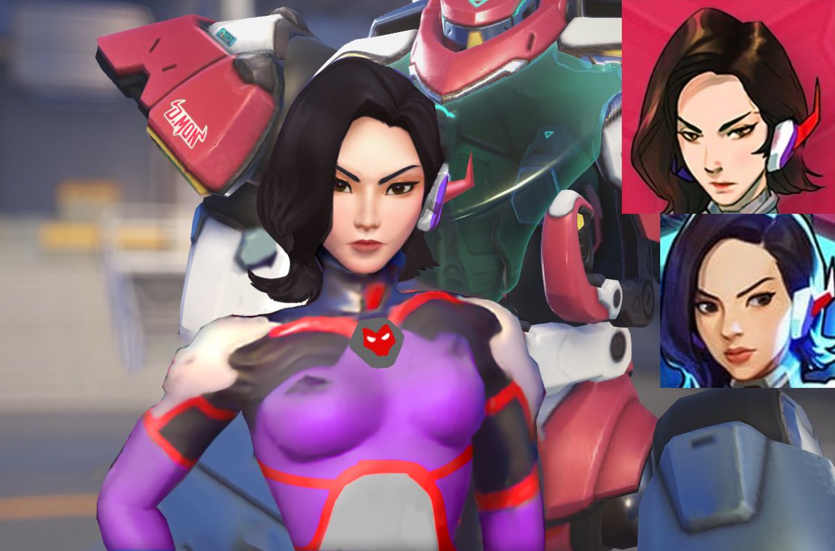 Ramattra___'s tweet photo. @OverwatchNaeri If Blizzard had stuck to the original design, EVERYONE would've been happy.

But apparently it's better to turn her into an Asian with blue eyes and long purple hair.

Even the comic artists don't stick to this design. https://t.co/P540NAapTb