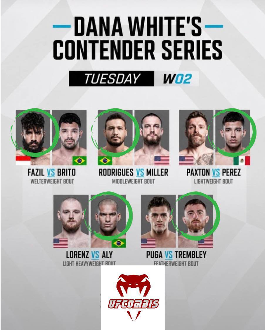 UFCombis's tweet photo. PICK Y LOTTOS PARA #DWCSWEEK2 DE MAÑANA 🔔‼️
#UFCHBOMAX #DWCS https://t.co/G94pgm3Hmq