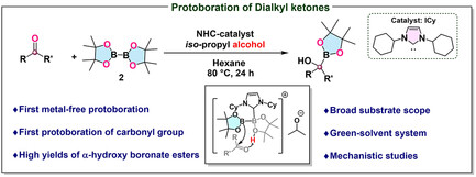 Boron_Chemistry's tweet photo. Metal-Free Protoboration of Dialkyl Ketones: NHC-Catalyzed Synthesis of α-Hydroxy Boronate Esters ( @ChemEurope , @ChemistryEur ): https://t.co/97z6dobsuT ( @iiscbangalore ) . https://t.co/TRCrdno7Y9