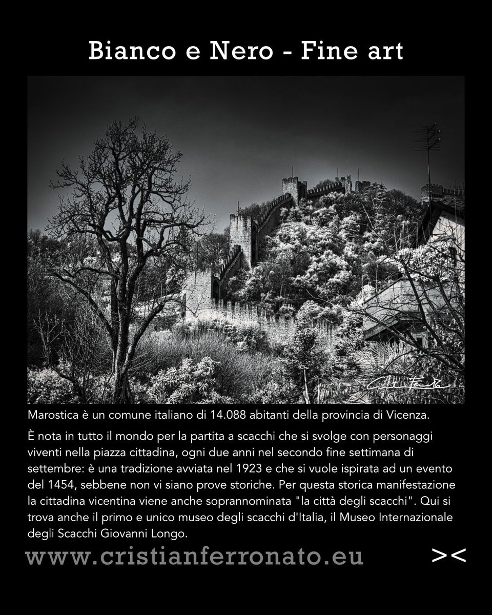 crisferro73's tweet photo. Marostica così tu non la puoi vedere!

Le mura scaligere, l'albero spoglio a sinistra, la vegetazione diventa neve.
Uno scatto del 2021 che non avevo mai pubblicato in questa versione B/N
Infrarossi: 680 nm

#veneto_infrared
.
#fotografiainfrarossi #infraredphotography #marostica https://t.co/3zfRfUAS6l