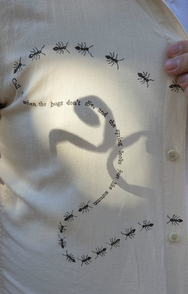 bug_season's tweet photo. after months of planning, painting, and questioning my sanity, my husbands shirt finally made it to the show 🥹🐜
every single bug was hand painted by me and somehow the little idea in my head actually became REAL 😭 🐞🦋

#thegreatdividetour https://t.co/XLMNsYAkhr