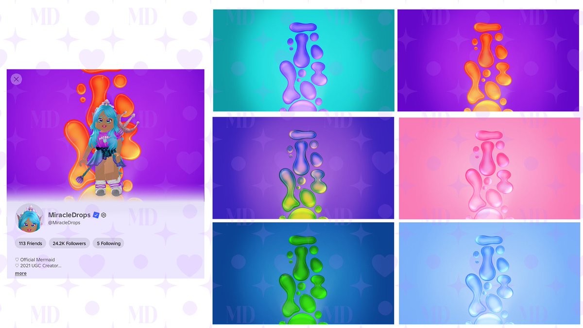 MiracleDropsRBX's tweet photo. ⭐️💜Lava Lamp Backgrounds💜⭐️

not in the program; just another fun concept ! might make this in blender nd try to make some scenes😋

dont mind the watermark x.x 

#RobloxUGC | #RobloxDEV https://t.co/8LauEYZRdg