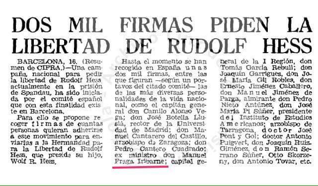 PIzquierdoRodri's tweet photo. @jaimedeolano En un país en el que no tuvieseis el control del Poder Judicial, estaríais ilegalizados.
Por cierto, el fundador de tu partido firmó para pedir la liberación del criminal nazi Rudolf Hess. https://t.co/zBb3dMcq9X