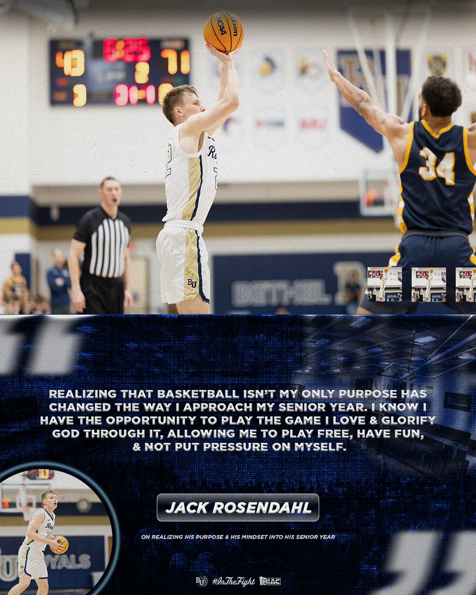 BethelRoyalsMBB's tweet photo. ποΈ Royal Voices
Hear Jack Rosendahl on realizing his purpose and his approach going into his Senior Year!
#InTheFight #PurposeMeetsPotential https://t.co/bldvJlVoW6