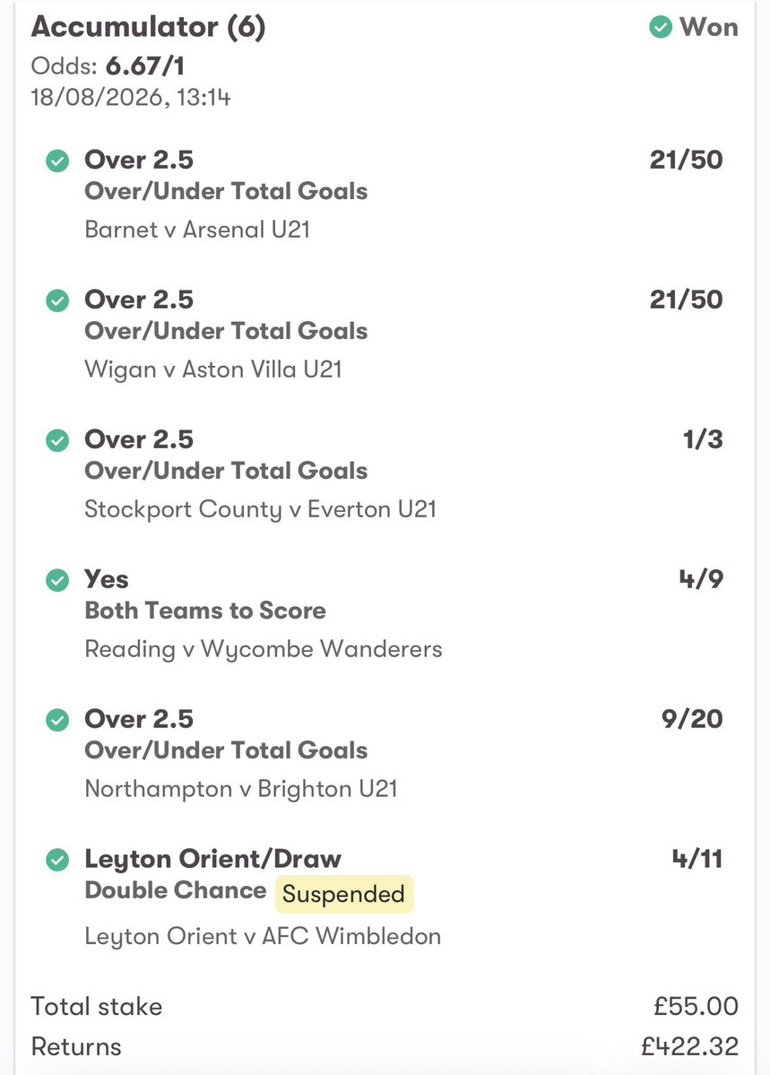 KingsTopTips's tweet photo. BOOOOOOOM!🤴🏽✅

OUR 6/1 ACCA IS A WINNER!🔥🔥

Anyone on this with us?👀 https://t.co/5vTWSLVbDD