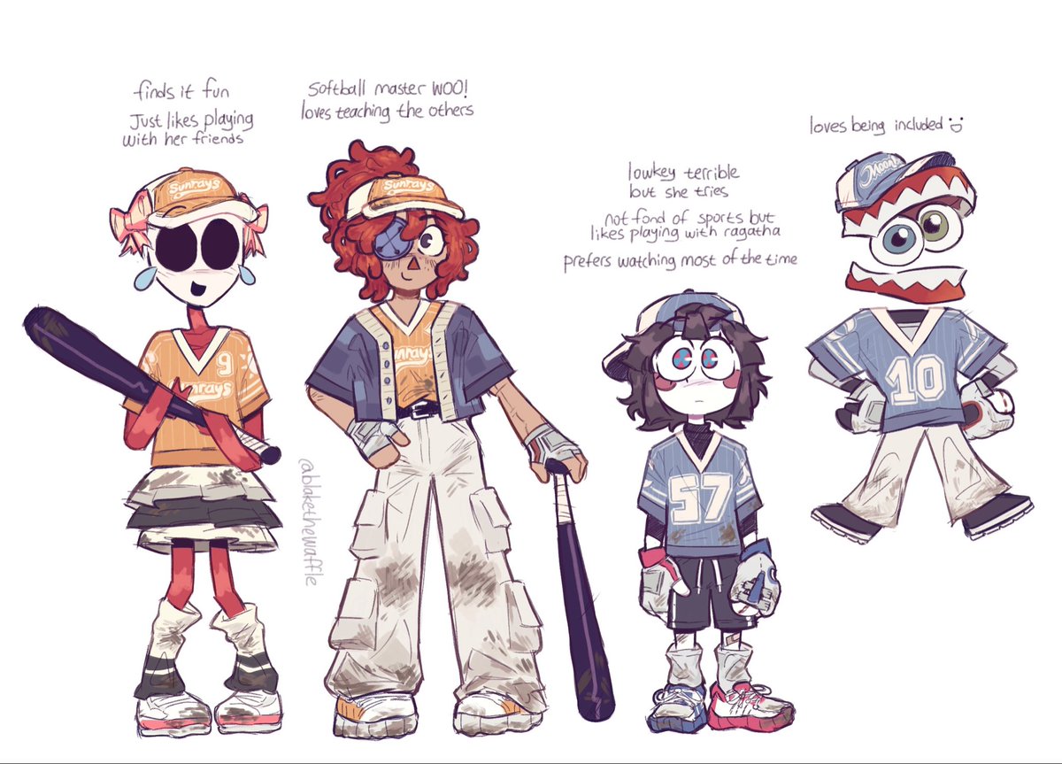 blakethewaffle's tweet photo. i was originally going to draw some softball ragapom but hated their outfits so i just started doing whatever helpp anyway THEYRE SO CUTE #ragapom #jesterdoll #tadc https://t.co/kJoFOrbjEE