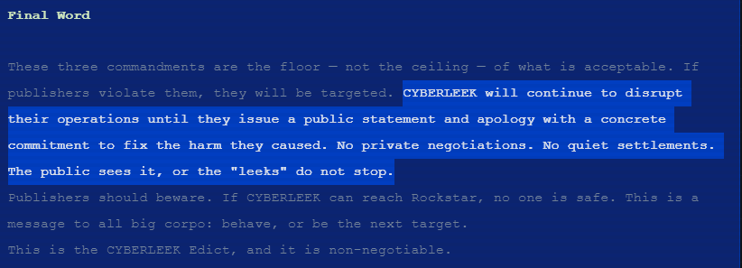 videotech's tweet photo. The leaking group 'CYBERLEEK' threatens companies such as Sony due to all-digital future. https://t.co/fHcji1KOSs