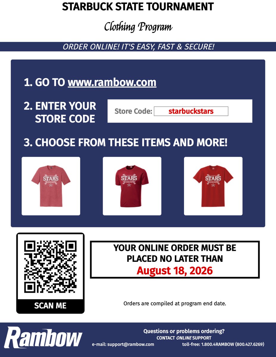 StarbuckStars's tweet photo. Order your State shirt today. We ONLY HAVE TODAY to order! Go to https://t.co/GPwvLwfCyd and enter the form code: starbuckstars OR click on this link: https://t.co/YSrB1Siy5V https://t.co/ZT5hIGmiia