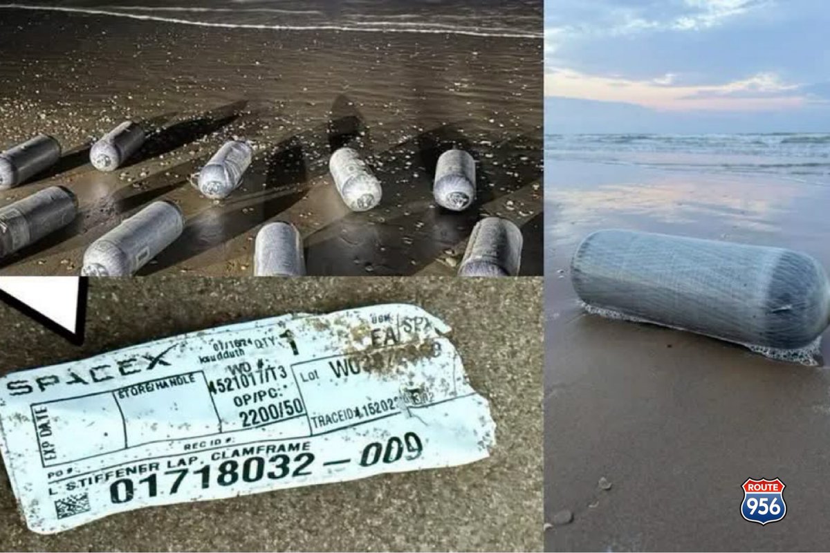 thisismojarrita's tweet photo. Fragments and other materials related to SpaceX test flights have been found along the coast of Matamoros, Tamaulipas, particularly at Playa Bagdad.
#SpaceX #PlayaBagdad #Route956 #Matamoros #ThisIsMojarrita https://t.co/rHBkQXnsFn