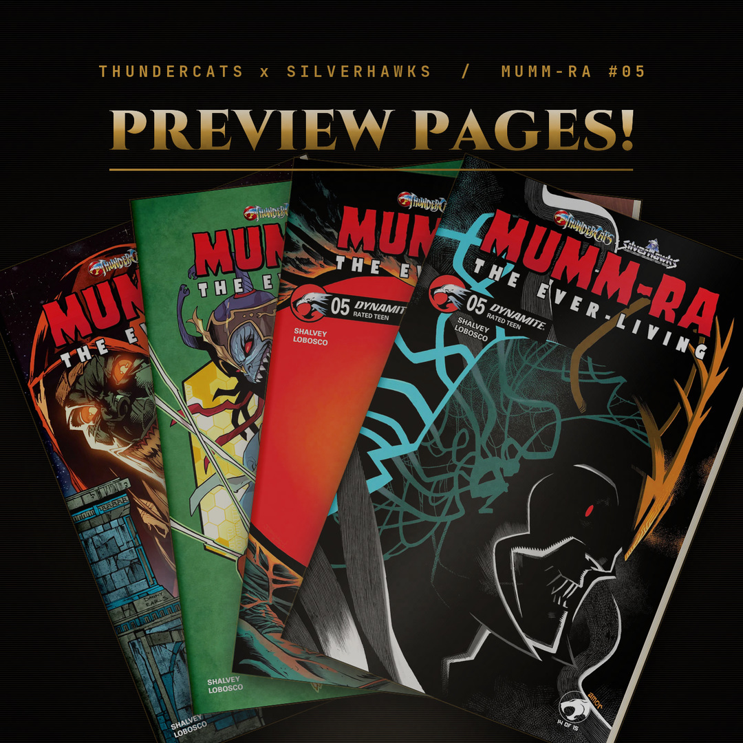 ThunderCatsOrg's tweet photo. New interior pages preview released for @dynamitecomics Mumm-Ma issue 5.
Want to buy Mumm-Ra in the plastic? We're a creator partner with @bigbadtoystore and they carry the ULTIMATES figures, often at good discounts.
https://t.co/ArI57K5yMu
#mummra #thundercats https://t.co/tM4Z5tPzGK