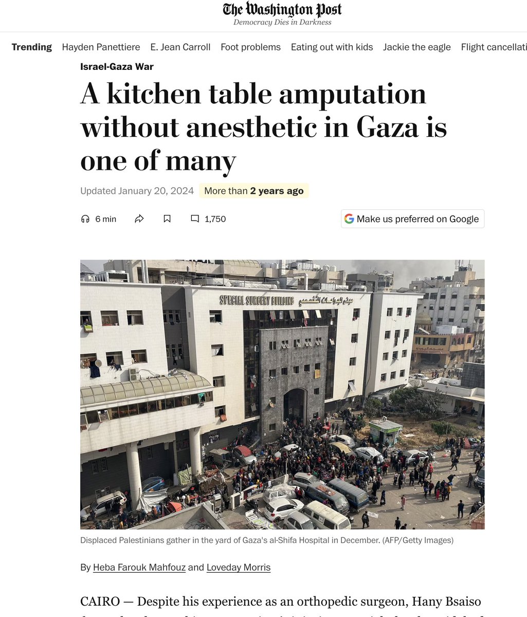 ggreenwald's tweet photo. This Israel loyalist accuses Ms. Rachel of "lying" when she says doctors had to perform surgery on Gazan children, including amputations, without anesthesia. 

I understand why Israel loyalists want to deny such a sickening crime. Unfortunately for them, it's well-documented. https://t.co/BGMzhf89TF
