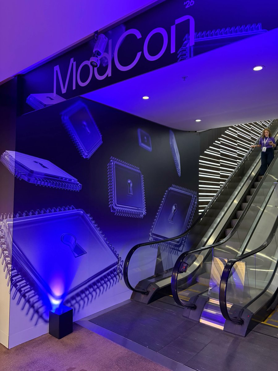Modular's tweet photo. ModCon 2026 is open! Badges are printing, coffee is hot, and the livestream kicks off at 9 AM. Join us virtually from anywhere to hear the big announcements!
https://t.co/3niTn9rBXU
#ModCon2026 https://t.co/NAR0AtKHwE