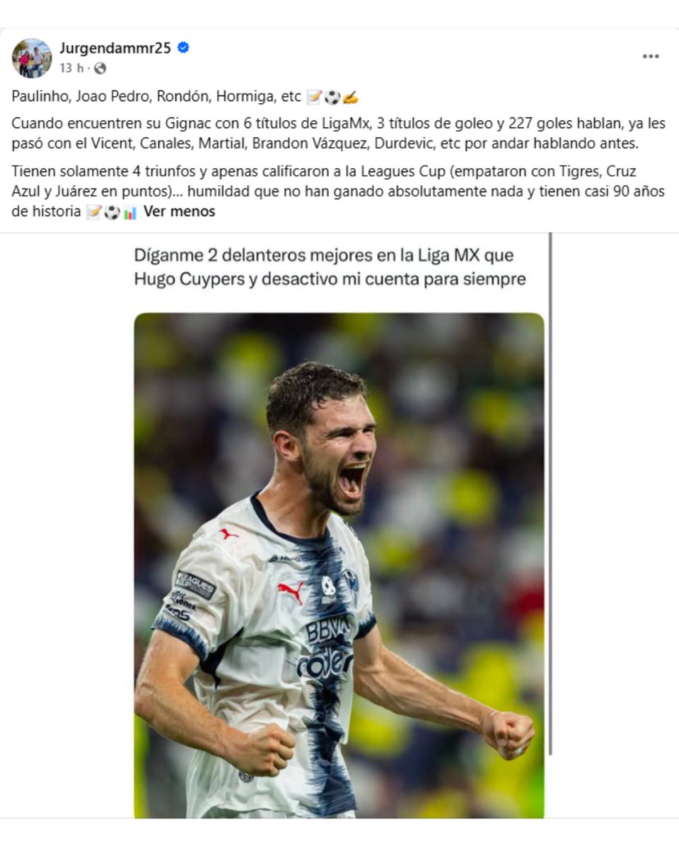 mmdeportesmx's tweet photo. 🔥 SIGUE ENCENDIENDO LAS REDES SOCIALES 🔥

El exfutbolista de Tigres, Jürgen Damm, volvió a causar polémica en redes sociales, ahora al asegurar que Paulinho, Joao Pedro, Salomón Rondón y la 'Hormiga' González son mejores delanteros que Hugo Cuypers.

Además, le pidió a la afición rayada que tengan humildad, pues pese a su buen momento en el torneo no han ganado nada.