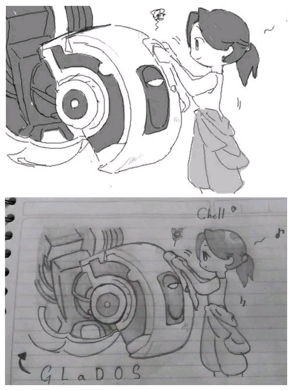 Gio_Ristchell's tweet photo. Dibujos de mi yo de hace años xddd...
Amo Portal la PTM :3
#Portal2 #traditionalart #GioRistchell https://t.co/N7fXANolYo