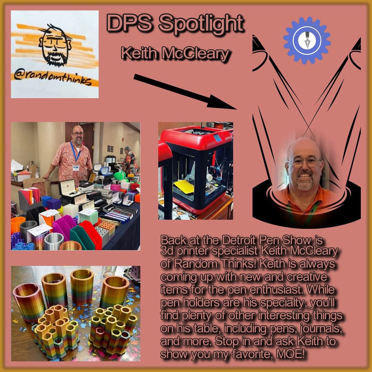 detroitpenshows's tweet photo. No stranger to the Detroit Pen Show is returning vendor Keith McCleary of Random Thinks!
Check our website for all vendors attending the Detroit Pen Show!
https://t.co/imOVro5Wv3
#dps2026 #penshow #randomthinks https://t.co/7DovGPxy6f