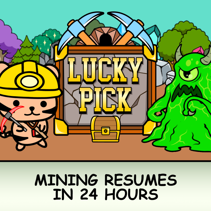 crittersquest's tweet photo. GM Miners...

Withdrawals, claims, and Lucky Pick rounds resume in 24 hours.

Same token. We've made changes to the Lucky Pick!

Full details are found in Discord:
https://t.co/gbT2eIQV5o https://t.co/0yrUHztz2N