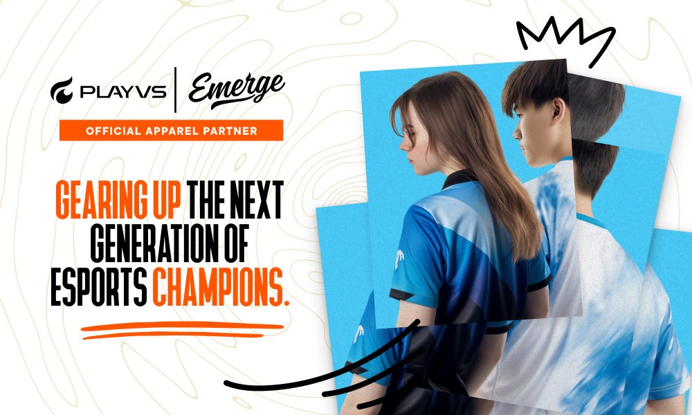 playvs's tweet photo. ICYMI: We got the team back together. 🤝

@Emerge_GG is back as the official jersey provider for PlayVS, now supporting scholastic and collegiate programs. https://t.co/1qYmLZecJM