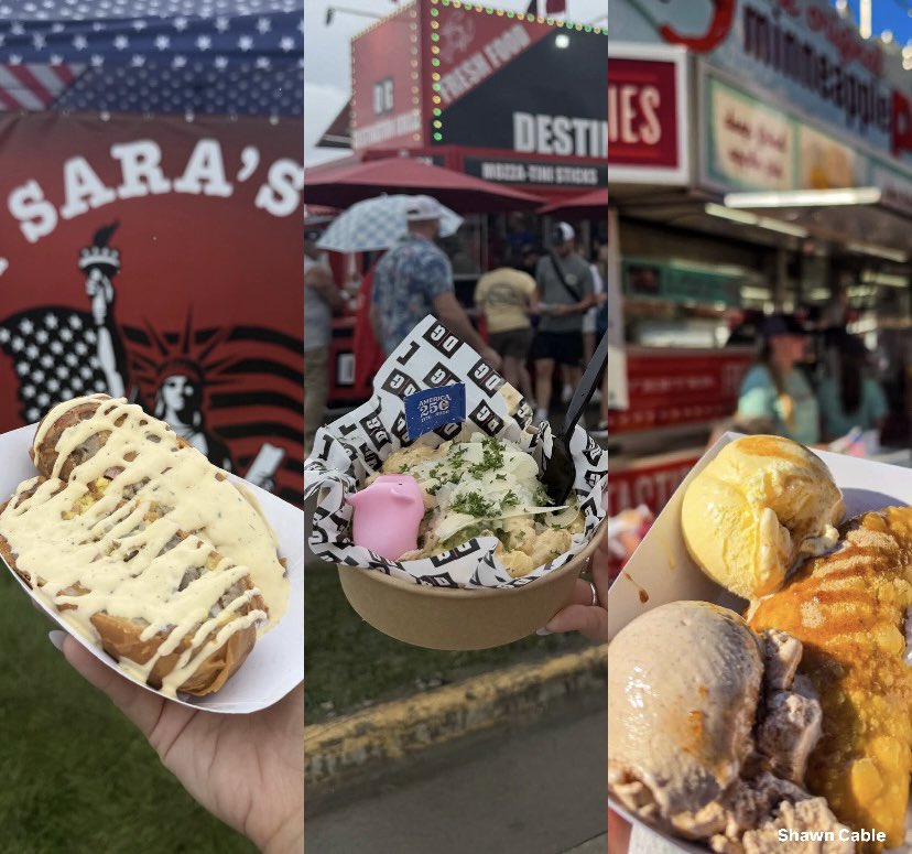 IowaChill's tweet photo. The Top 3 New Iowa State Fair Foods have been announced: 

All-American Scrambled Egg Roll - Winn &amp; Sara's Kitchen
Porky Parm Gnocchi - Destination Grille
Ultimate Minneapple Pie - Minneapple Pie https://t.co/8kQ06RJ4Z3