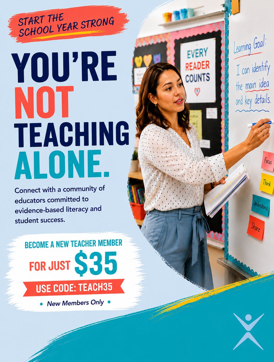 DyslexiaIDA's tweet photo. You’re not teaching alone.
Connect with a community of educators committed to evidence-based literacy and student success.
New Teacher Members can join IDA for just $35 with code TEACH35.
Join today: https://t.co/SlstAlDRwb
#StartTheSchoolYearStrong #UntilEveryoneCanRead https://t.co/GUUfOsDIsm