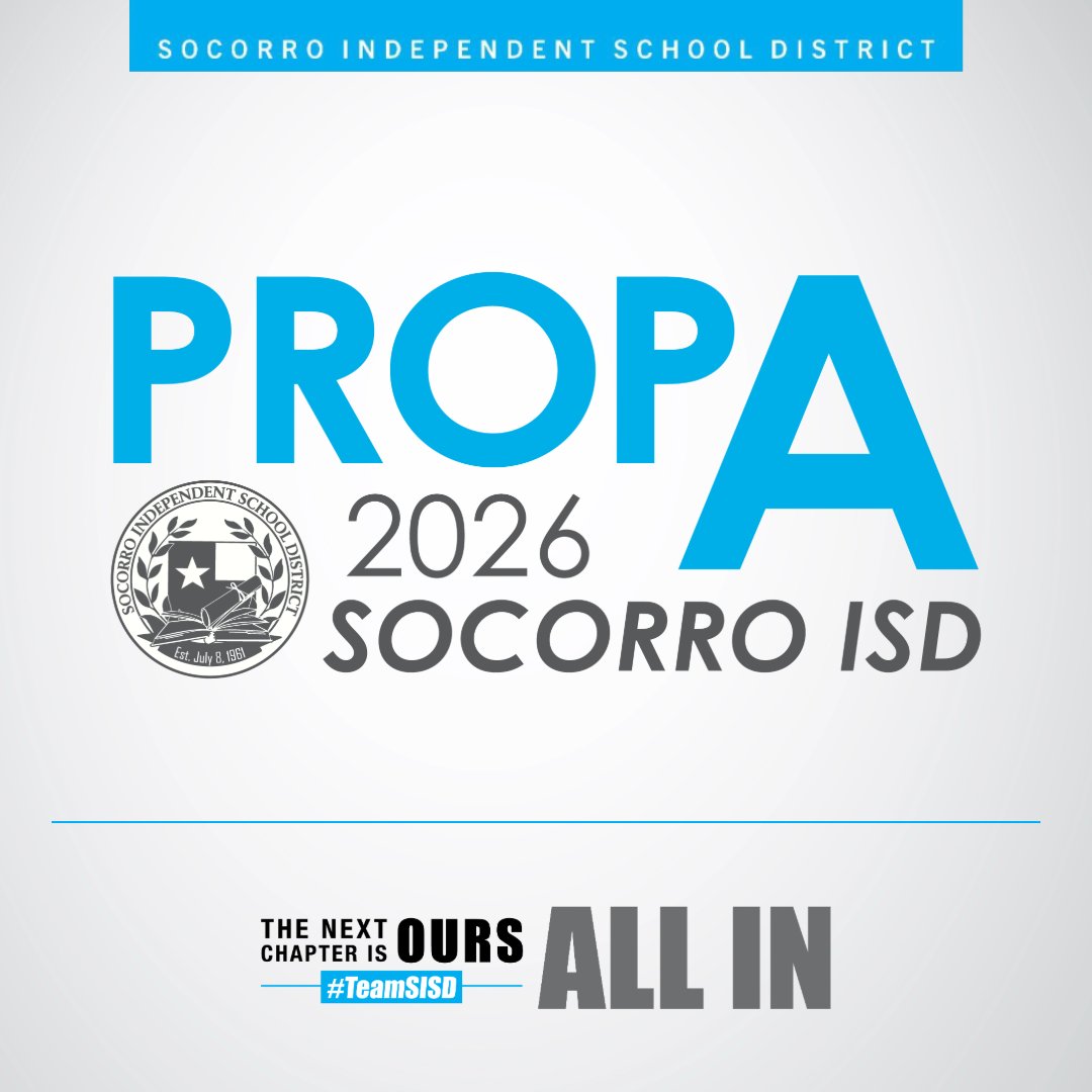SocorroISD's tweet photo. 🗳️ On August 17, the Socorro ISD Board of Trustees unanimously approved calling an election for Tuesday, November 3.  The Finance and Operations Advisory Committee (FOAC) and Budget Advisory Committee (BAC), made up of district, employee and community representatives, met throughout 2025 and 2026 to review district finances, cost-saving measures, funding scenarios and expenditure plans.  Their work provided input into the district’s financial planning ahead of the Voter-Approved Tax Ratification Election, Proposition A, that voters will consider this fall.  Learn more about Proposition A and the 2026 election at https://t.co/d7S22HMo9d
