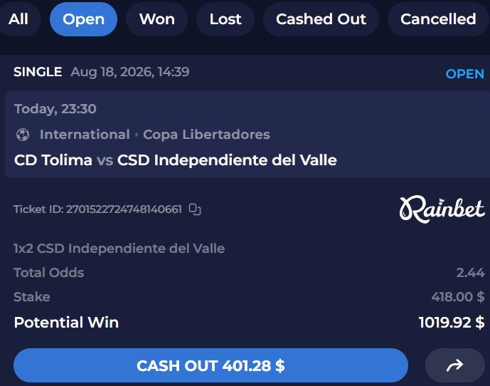 MotivacionesF's tweet photo. Vuelve la gran Copa Libertadores 🤩

AD | Betslip provided by Rainbet | Solo mayores de 18 | Juega con responsabilidad. https://t.co/berGsy4LP3